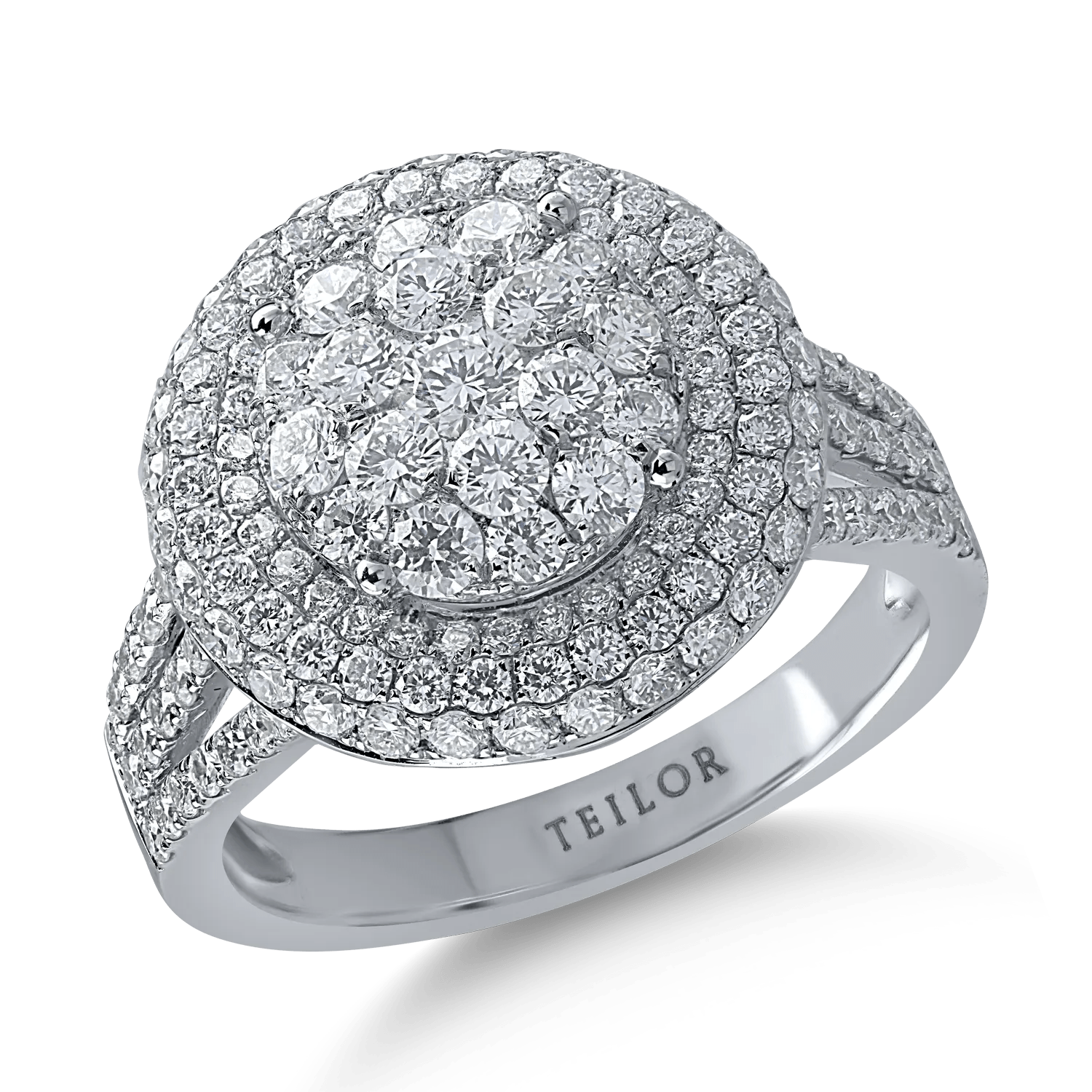 Inel din aur alb cu diamante de 1.77ct Inel din aur alb cu diamante de 1.77ct