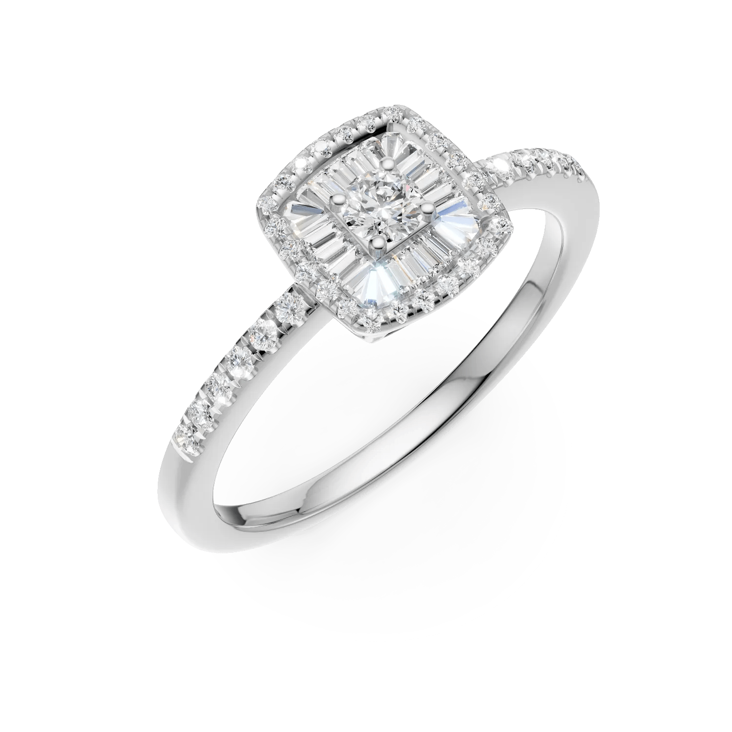 Inel de logodnă din aur alb cu diamante de 0.3ct Inel de logodnă din aur alb cu diamante de 0.3ct