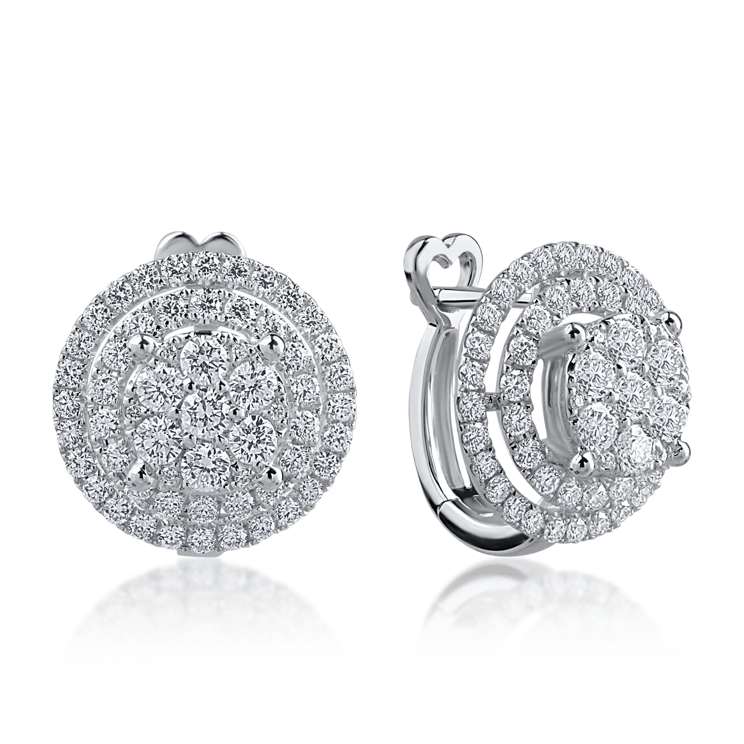 Cercei din aur alb cu diamante de 1.02ct Cercei din aur alb cu diamante de 1.02ct