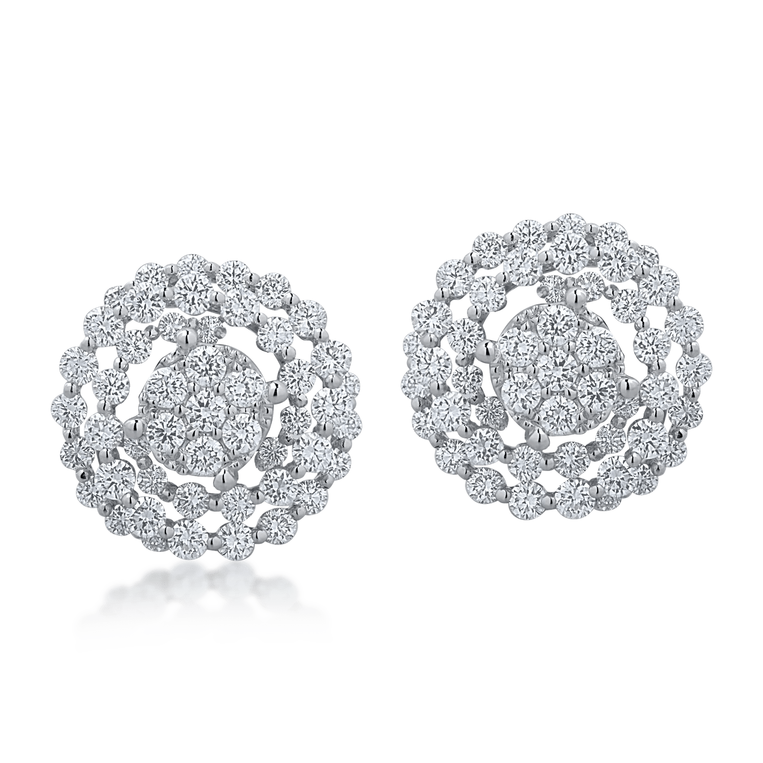 Cercei aur alb cu diamante 1.96ct Cercei aur alb cu diamante 1.96ct