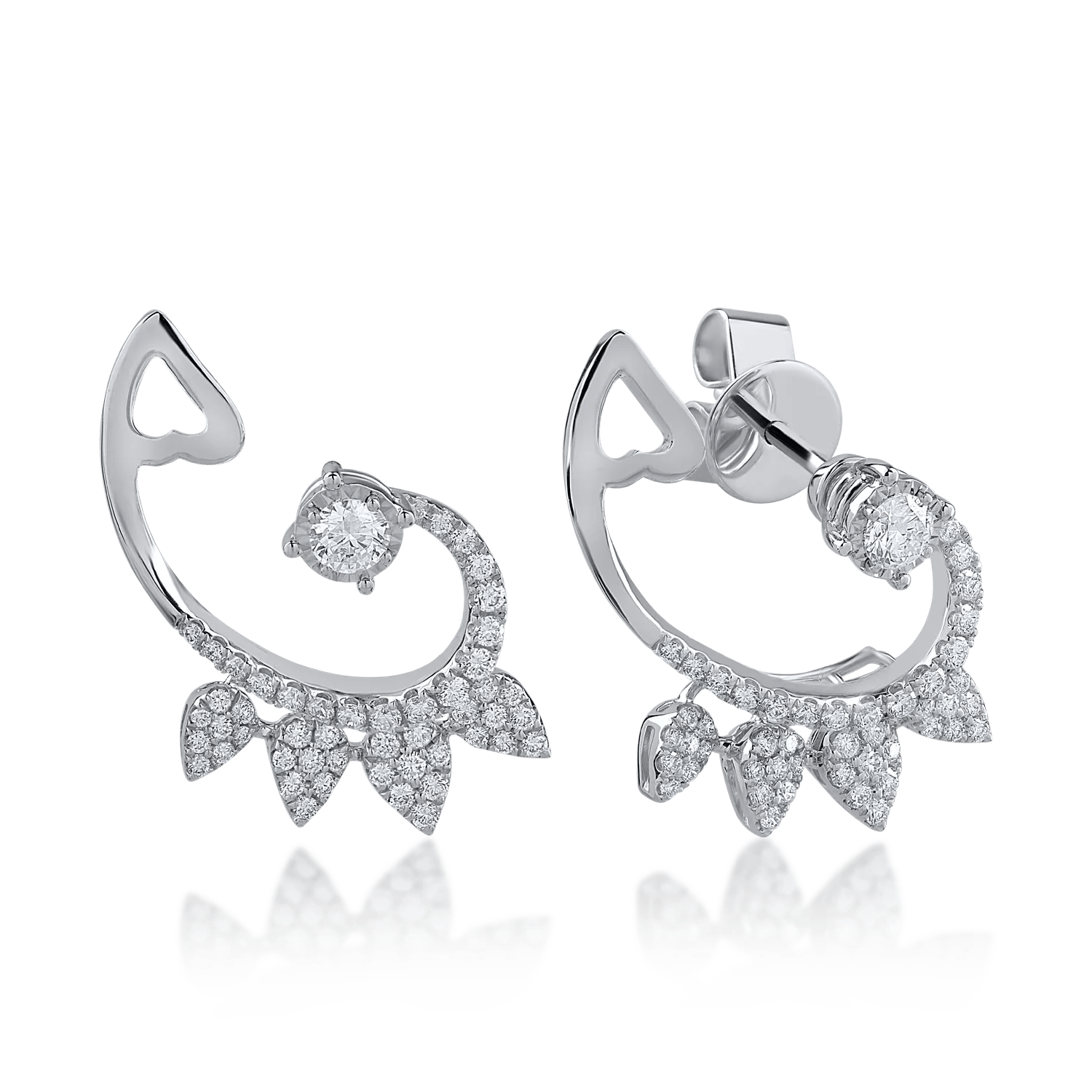 Cercei din aur alb cu diamante de 0.67ct Cercei din aur alb cu diamante de 0.67ct