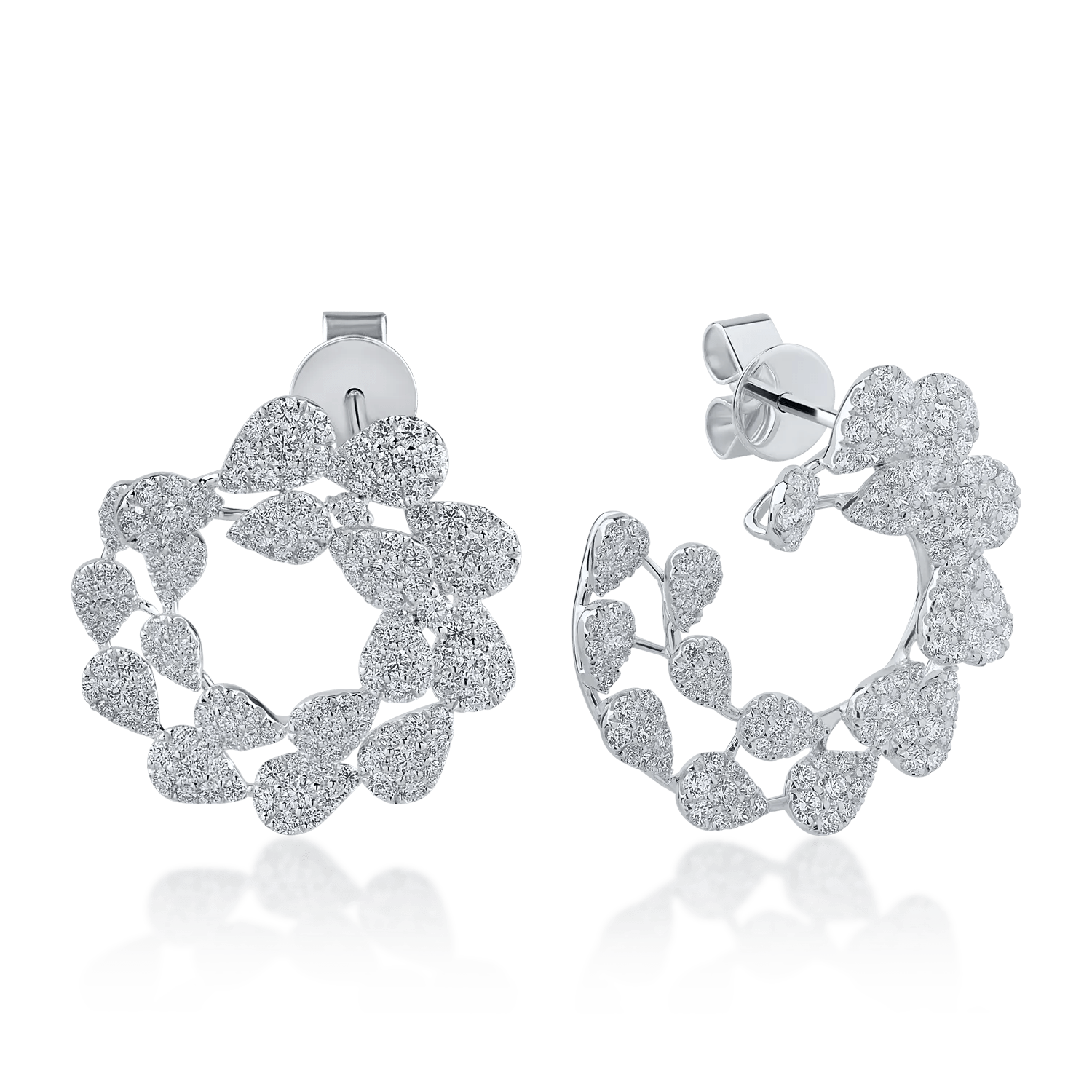 Cercei aur alb cu diamante 2.3ct Cercei aur alb cu diamante 2.3ct