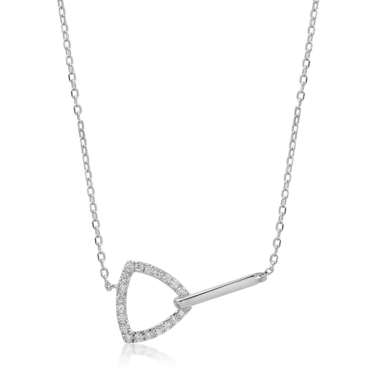 Lant cu pandantiv din aur alb cu diamante 0.17ct Lant cu pandantiv din aur alb cu diamante 0.17ct