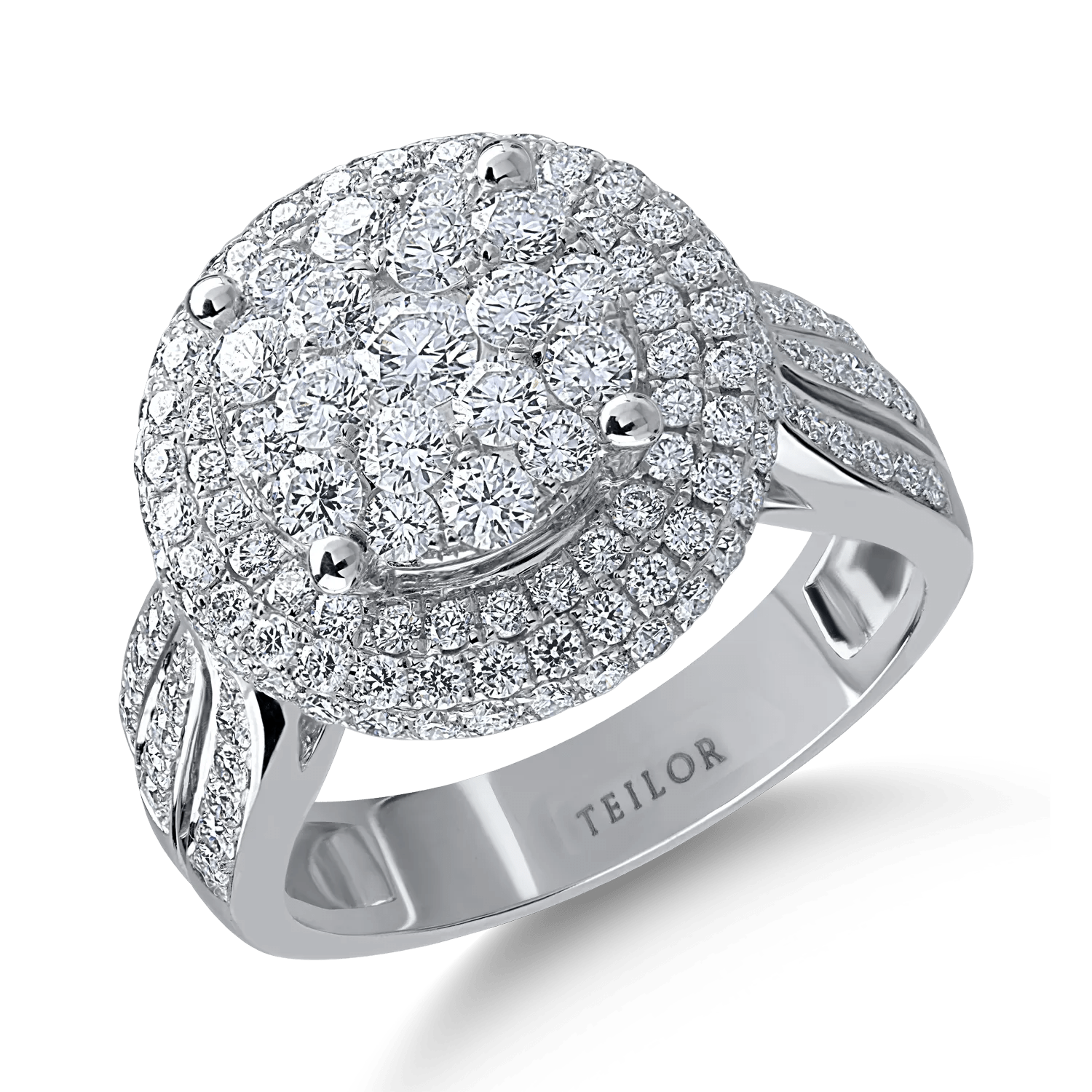 Inel din aur alb cu diamante de 1.69ct Inel din aur alb cu diamante de 1.69ct
