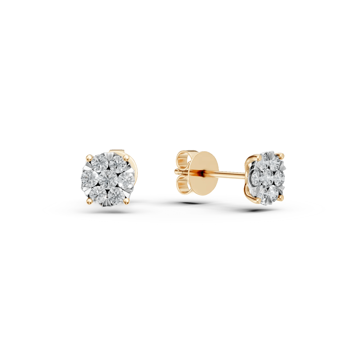 Cercei din aur alb-galben cu diamante de 0.346ct Cercei din aur alb-galben cu diamante de 0.346ct