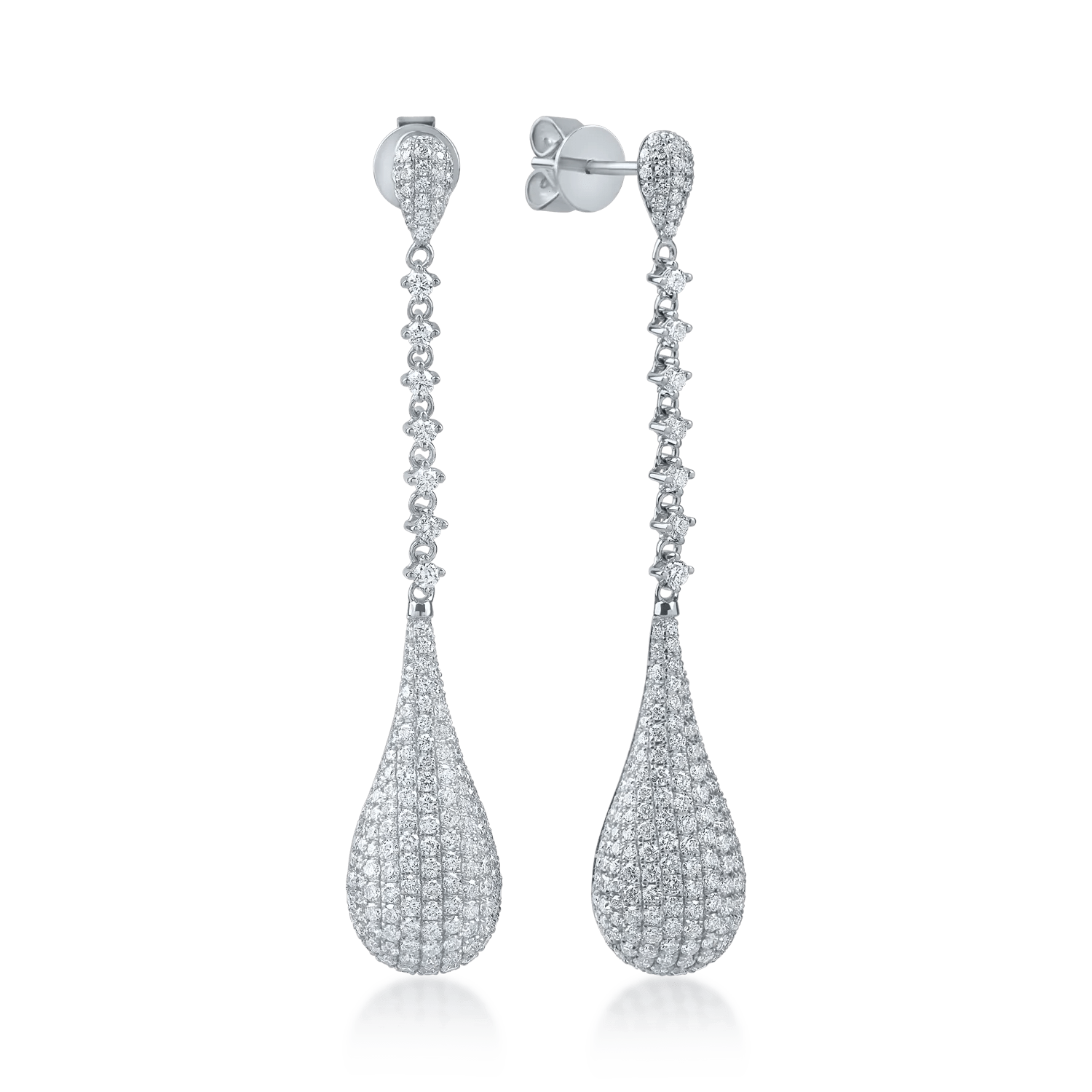 Cercei din aur alb cu diamante de 1.7ct Cercei din aur alb cu diamante de 1.7ct