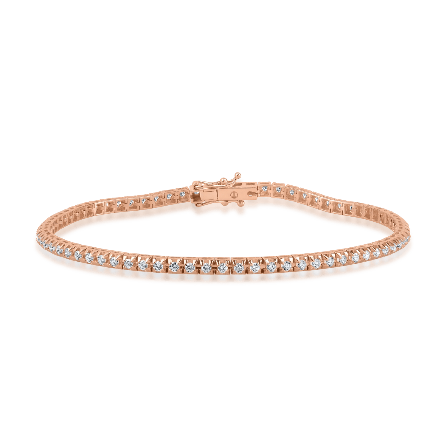 Brățară tennis din aur roz cu diamante de 1.6ct Brățară tennis din aur roz cu diamante de 1.6ct