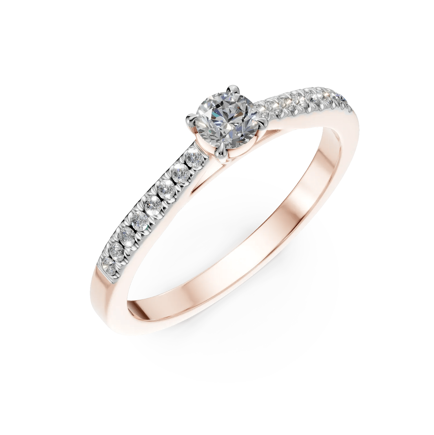 Inel din aur roz cu diamante de 0.2ct Inel din aur roz cu diamante de 0.2ct