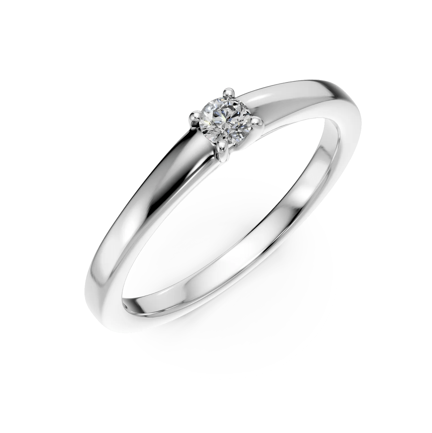 Inel de logodnă din aur alb cu diamant solitaire de 0.095ct Inel de logodnă din aur alb cu diamant solitaire de 0.095ct