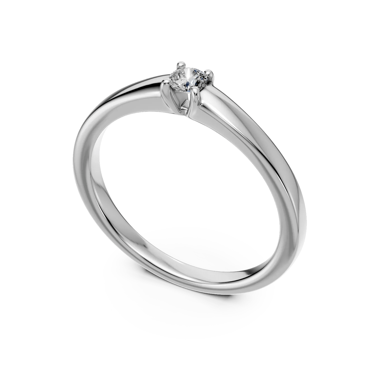Inel logodnă aur alb cu diamant 0.095ct Inel logodnă aur alb cu diamant 0.095ct