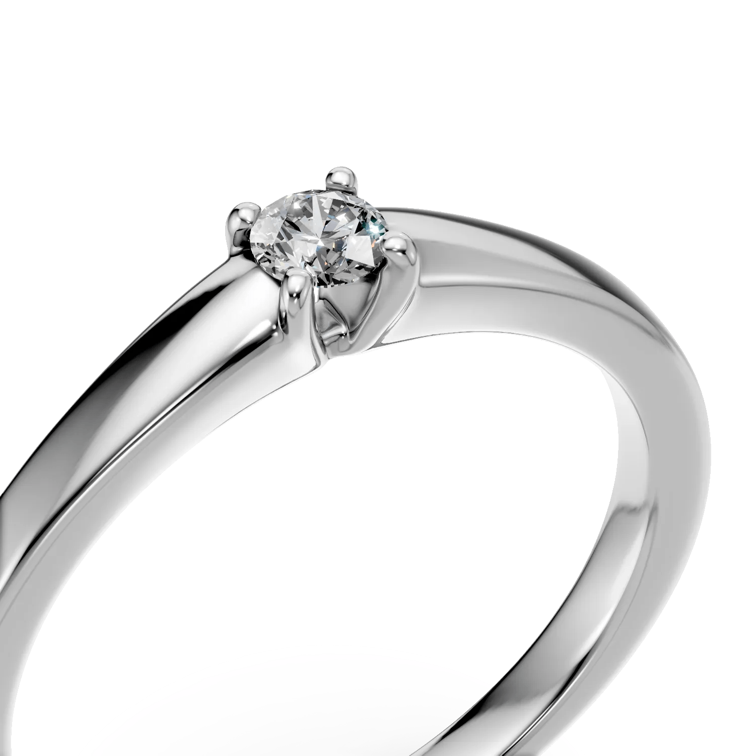 Inel logodnă aur alb cu diamant 0.095ct Inel logodnă aur alb cu diamant 0.095ct