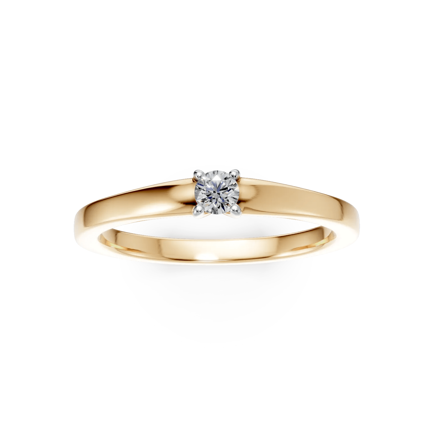 Inel de logodnă din aur galben cu diamant Inel de logodnă din aur galben cu diamant