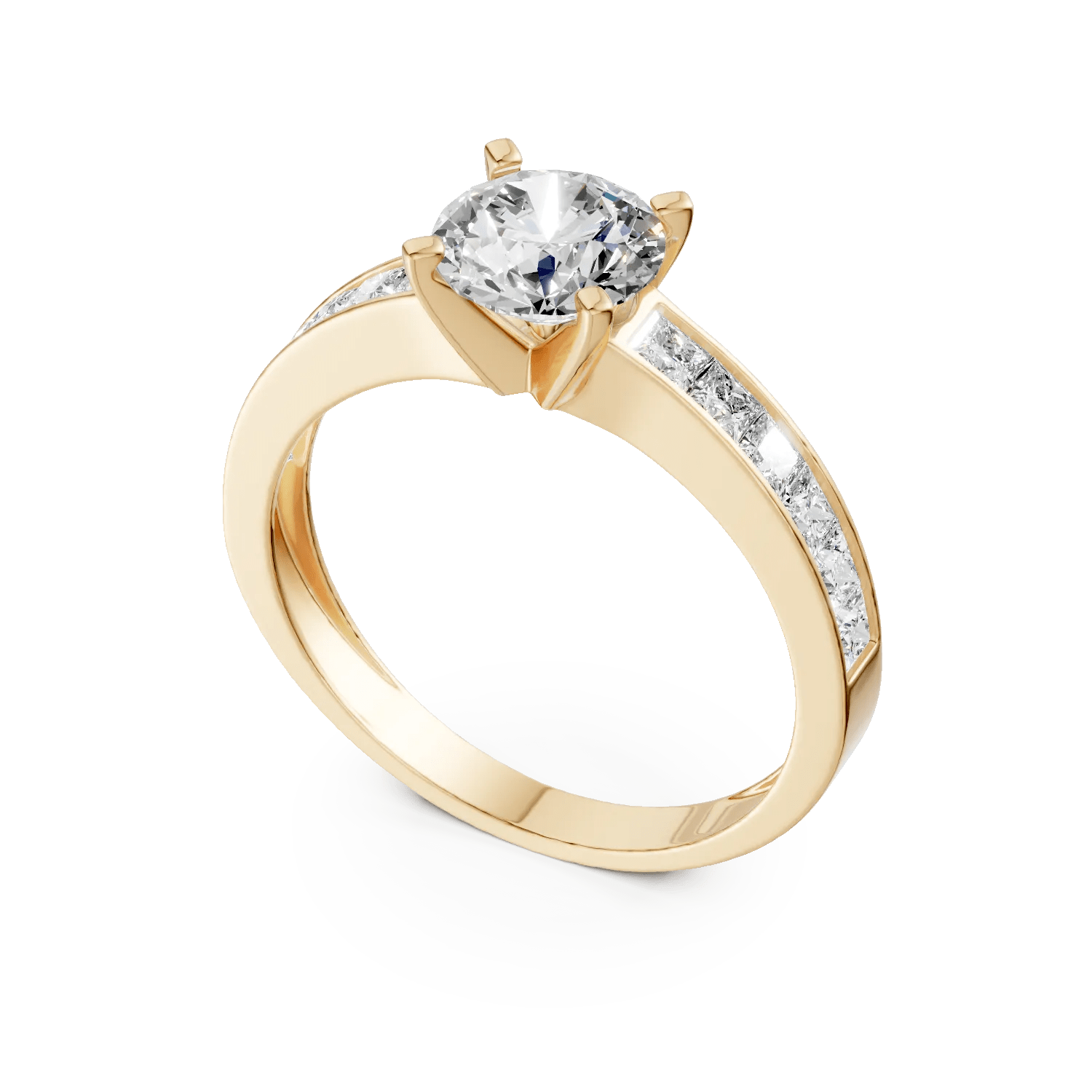 Inel logodnă din aur galben elegant Inel logodnă din aur galben elegant