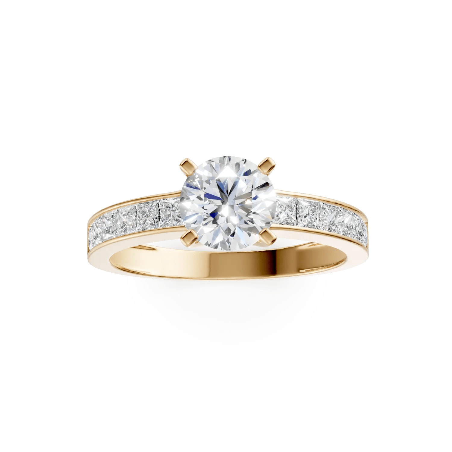 Inel logodnă din aur galben elegant Inel logodnă din aur galben elegant