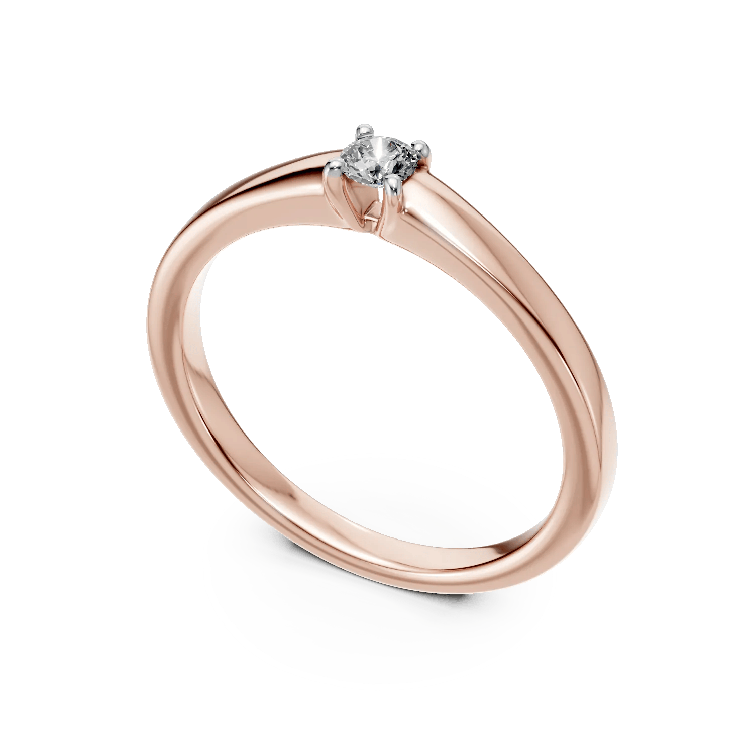 Inel de logodnă din aur roz cu diamant – Teilor Inel de logodnă din aur roz cu diamant – Teilor