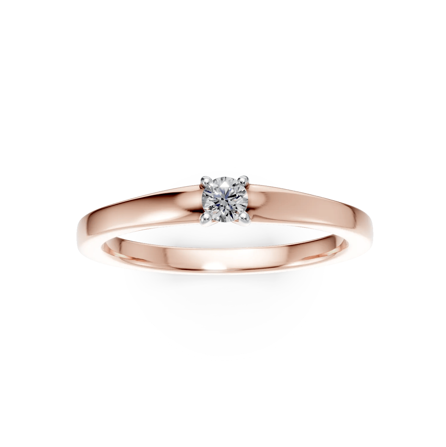 Inel de logodnă din aur roz cu diamant – Teilor Inel de logodnă din aur roz cu diamant – Teilor
