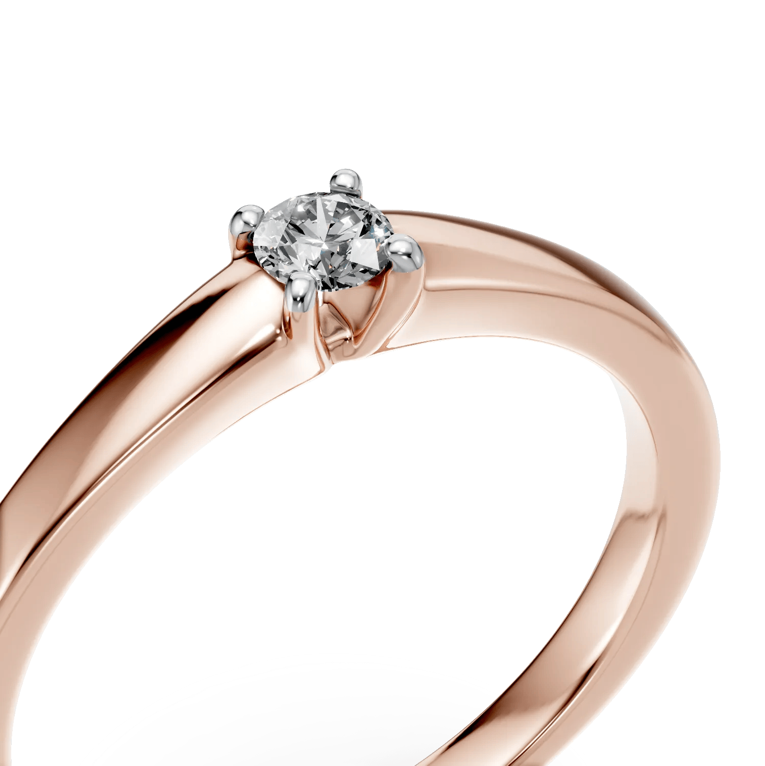 Inel de logodnă din aur roz cu diamant – Teilor Inel de logodnă din aur roz cu diamant – Teilor