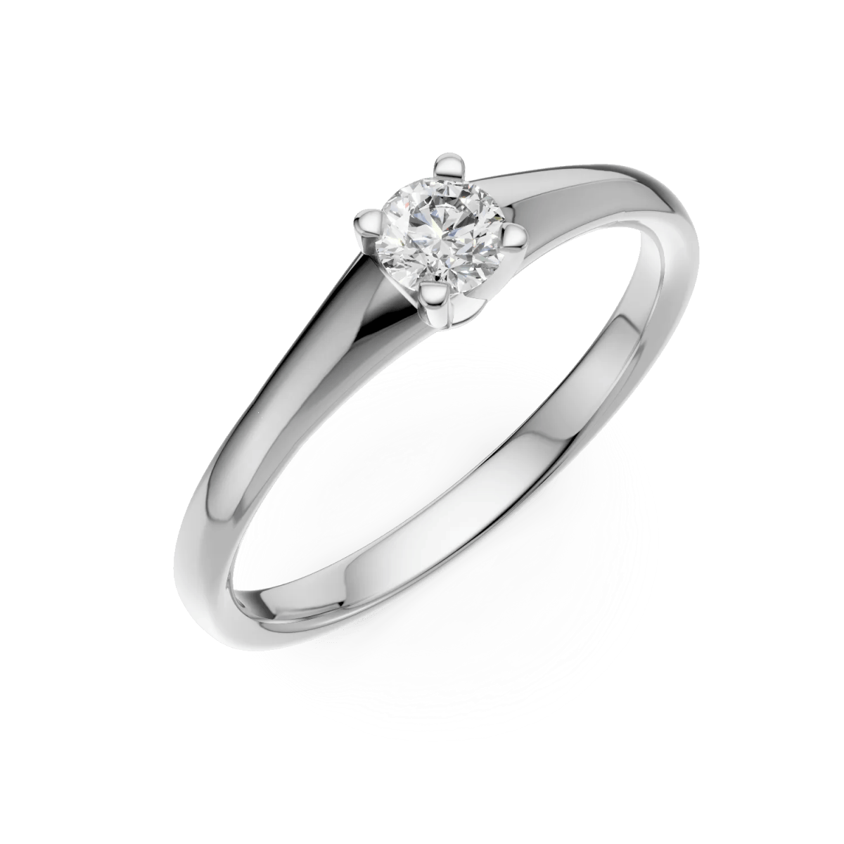 Inel de logodnă din aur alb cu diamant solitaire de 0.1ct – Teilor Inel de logodnă din aur alb cu diamant solitaire de 0.1ct – Teilor