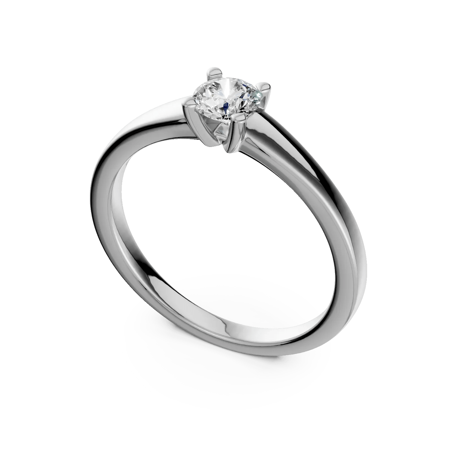 Inel aur alb cu diamant 0.2ct – love stories Inel aur alb cu diamant 0.2ct – love stories