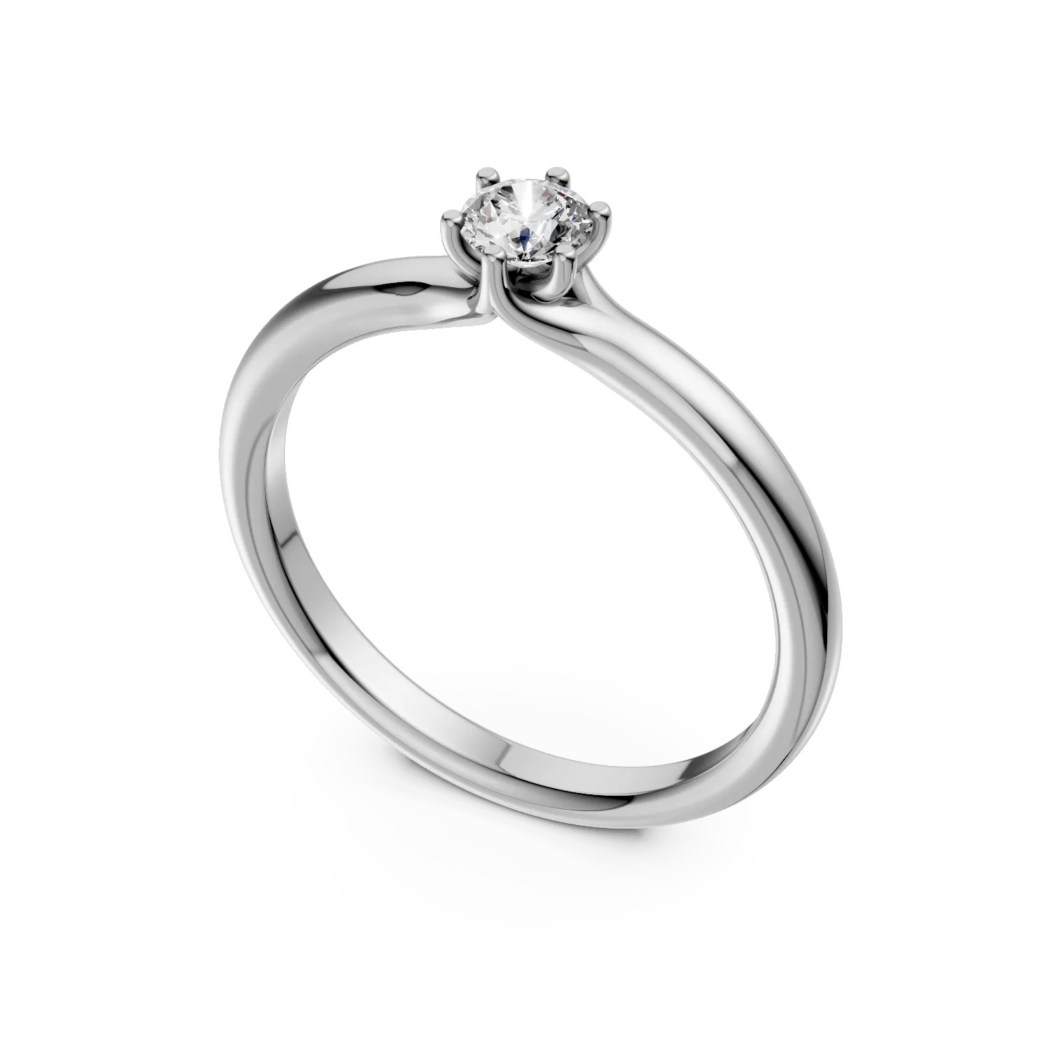 Inel aur alb cu diamant 0.2ct – love stories Inel aur alb cu diamant 0.2ct – love stories