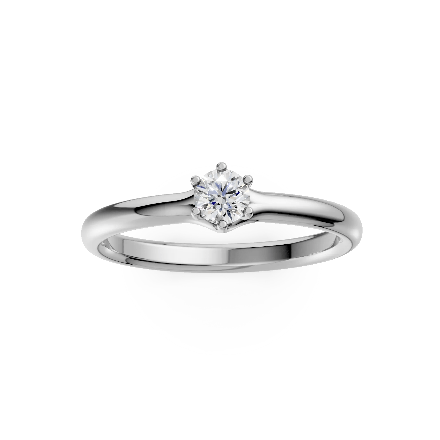 Inel aur alb cu diamant 0.2ct – love stories Inel aur alb cu diamant 0.2ct – love stories