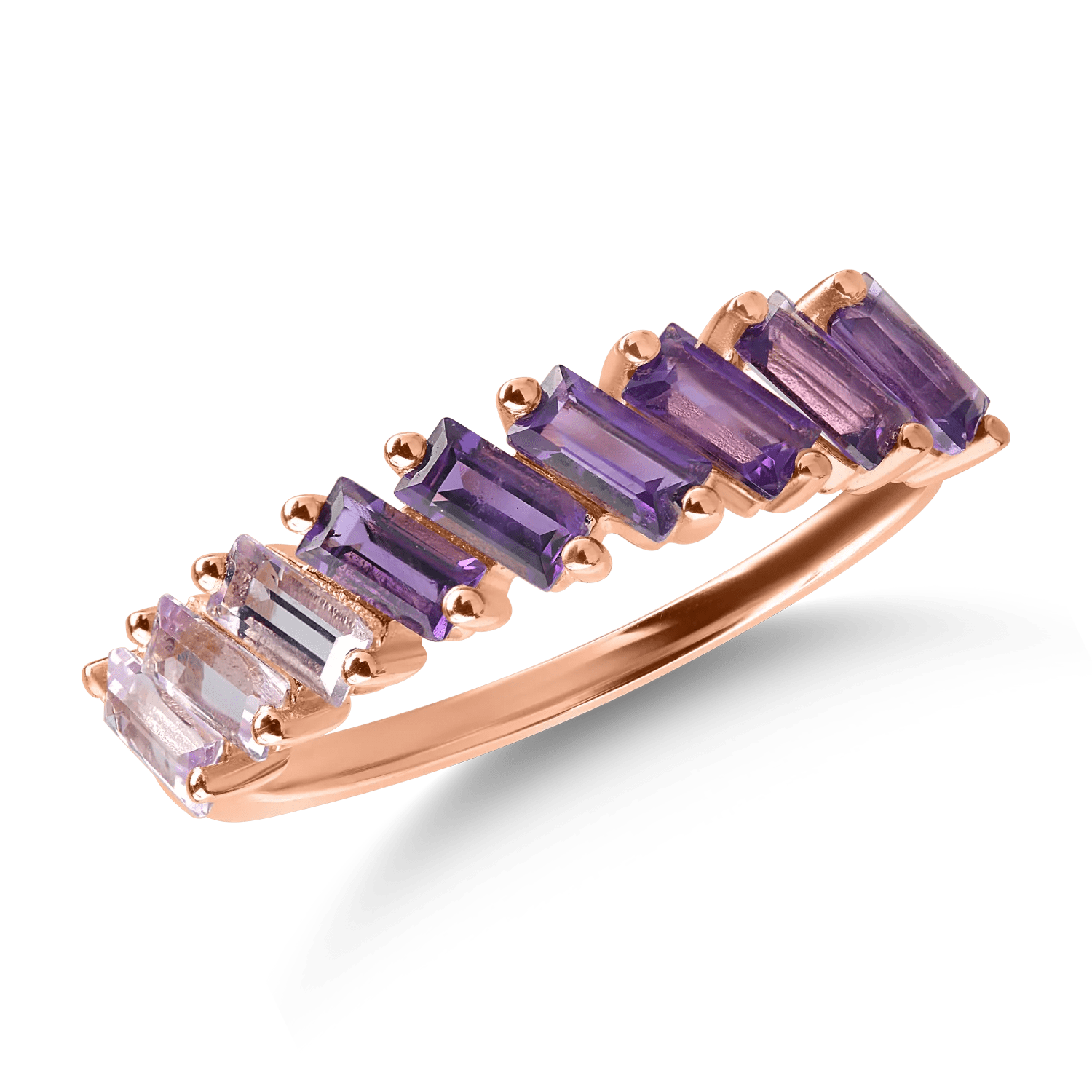 Inel din aur roz cu ametiste de 0.9ct Inel din aur roz cu ametiste de 0.9ct