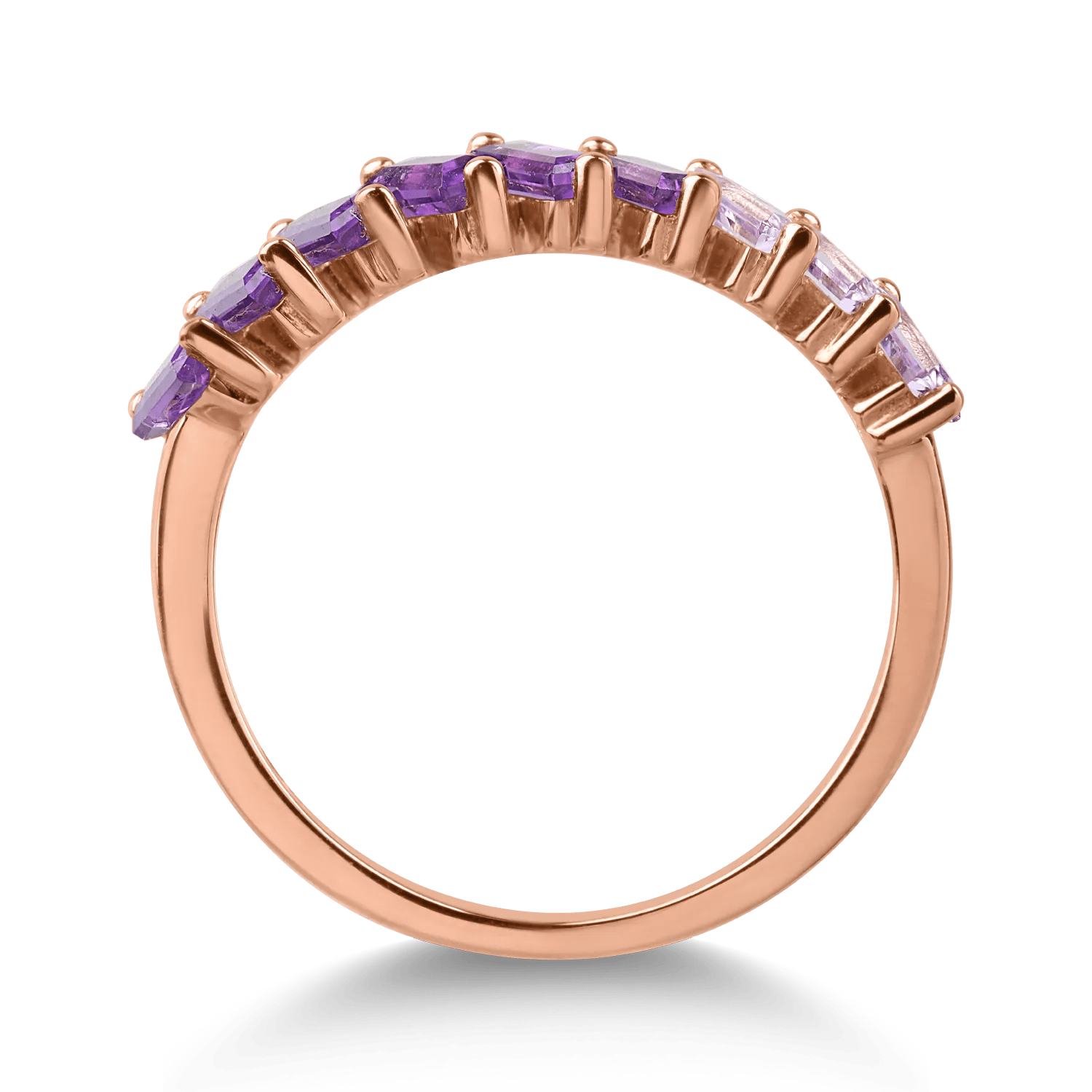 Inel din aur roz cu ametiste de 0.9ct Inel din aur roz cu ametiste de 0.9ct