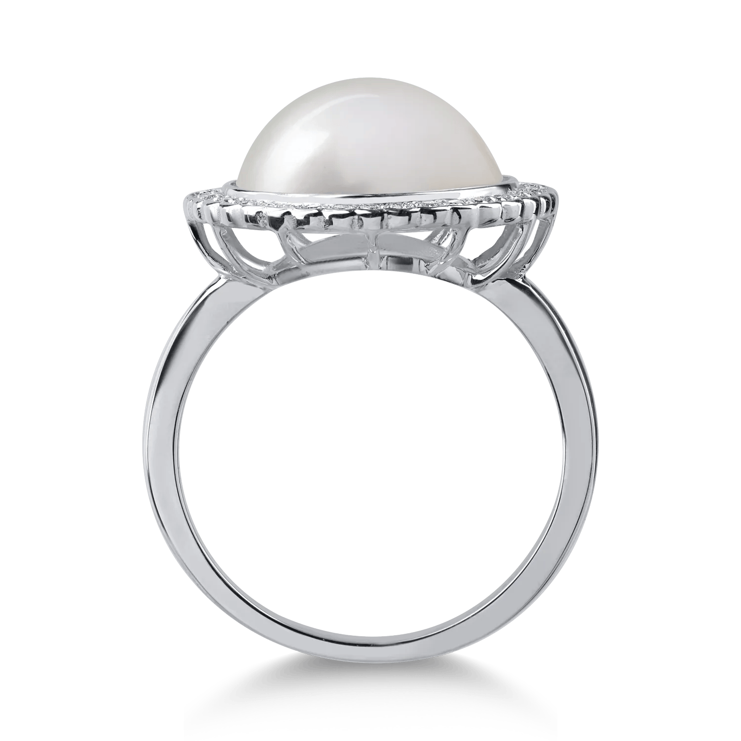 Inel din aur alb cu perlă și diamante – Teilor Inel din aur alb cu perlă și diamante – Teilor