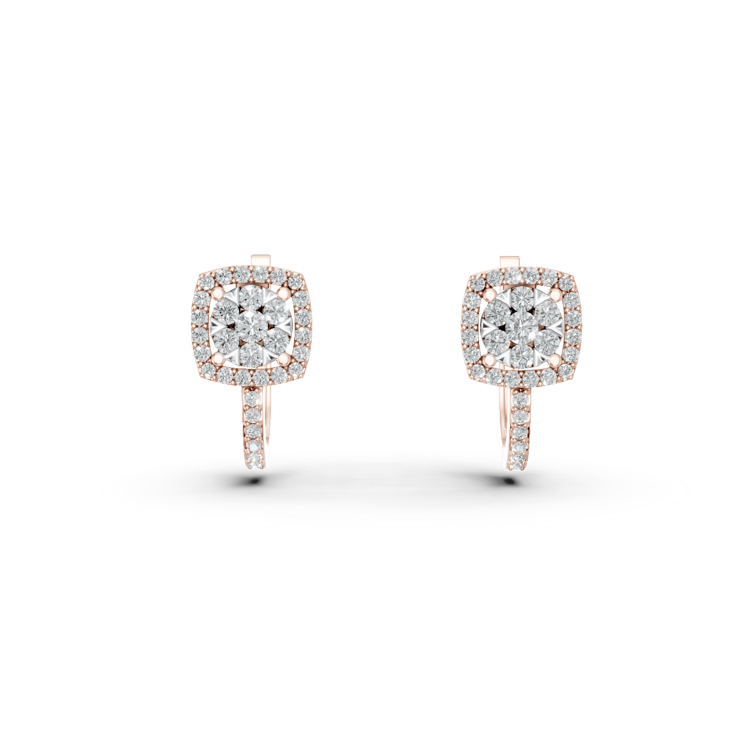 Cercei din aur roz cu diamante de 0.476ct – Teilor Cercei din aur roz cu diamante de 0.476ct – Teilor