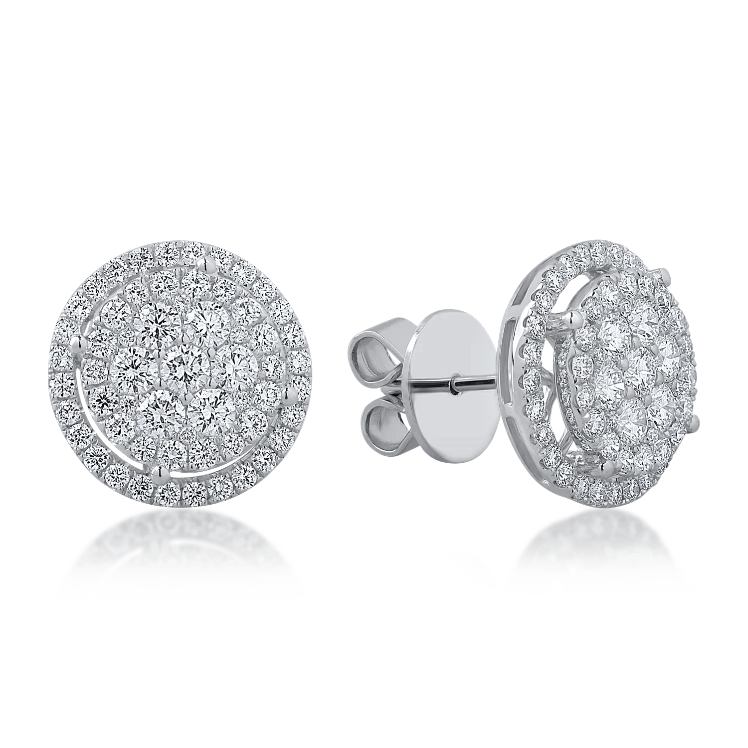 Cercei din aur alb cu diamante de 1.78ct Cercei din aur alb cu diamante de 1.78ct