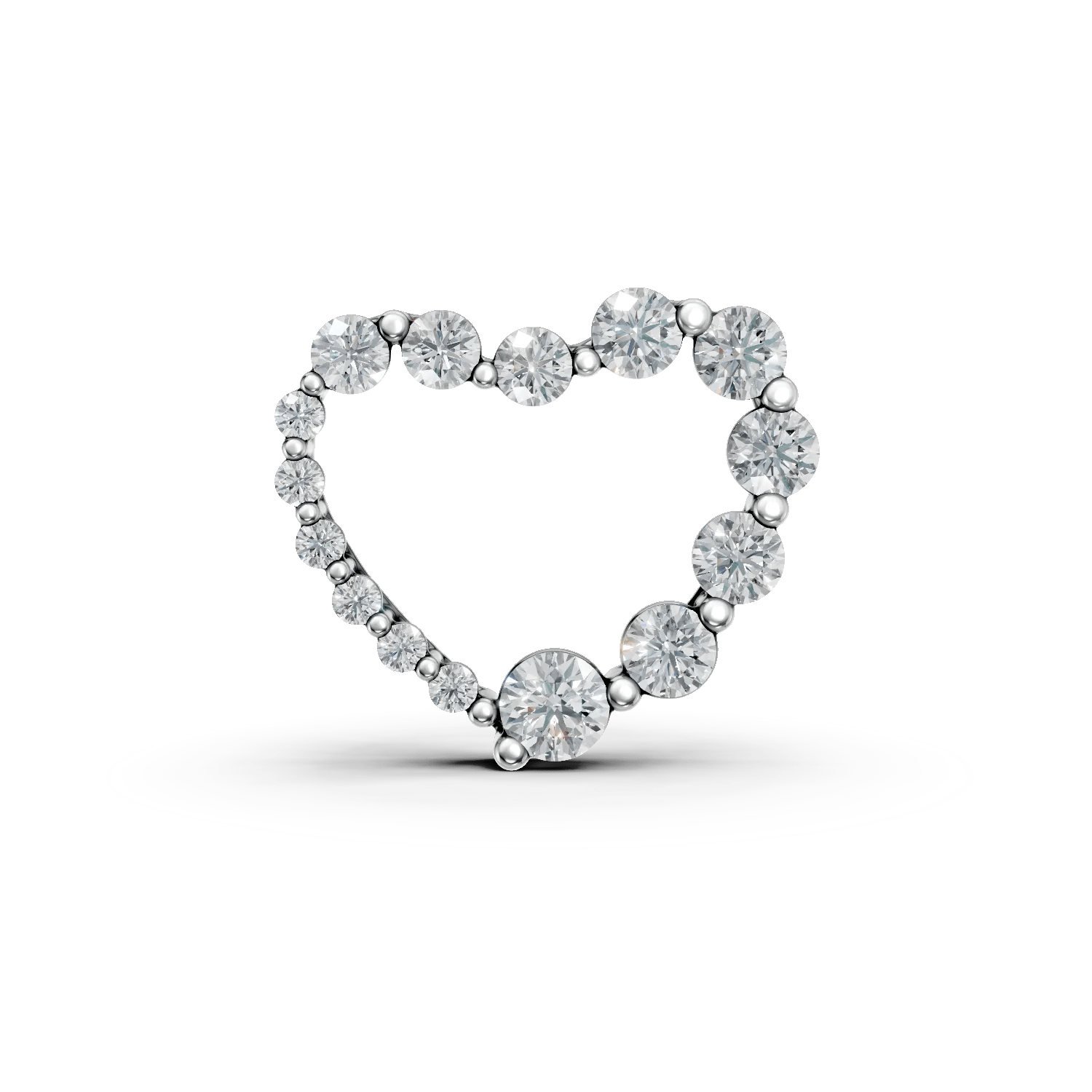 Pandantiv inimă din aur alb cu diamante de 0.87ct Pandantiv inimă din aur alb cu diamante de 0.87ct