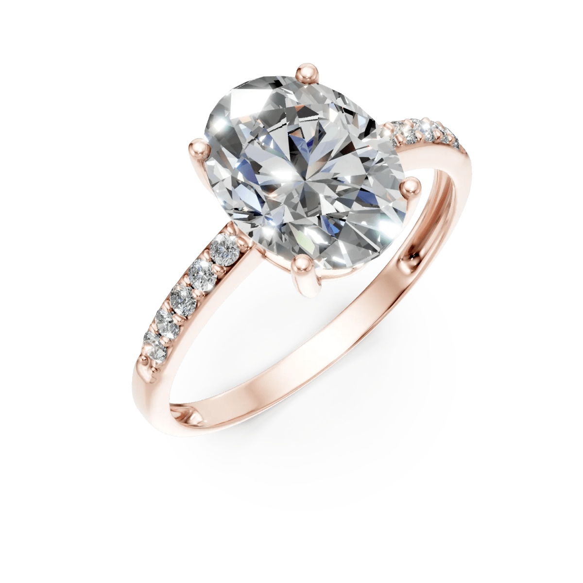 Inel pave cu aur roz și zirconii Inel pave cu aur roz și zirconii