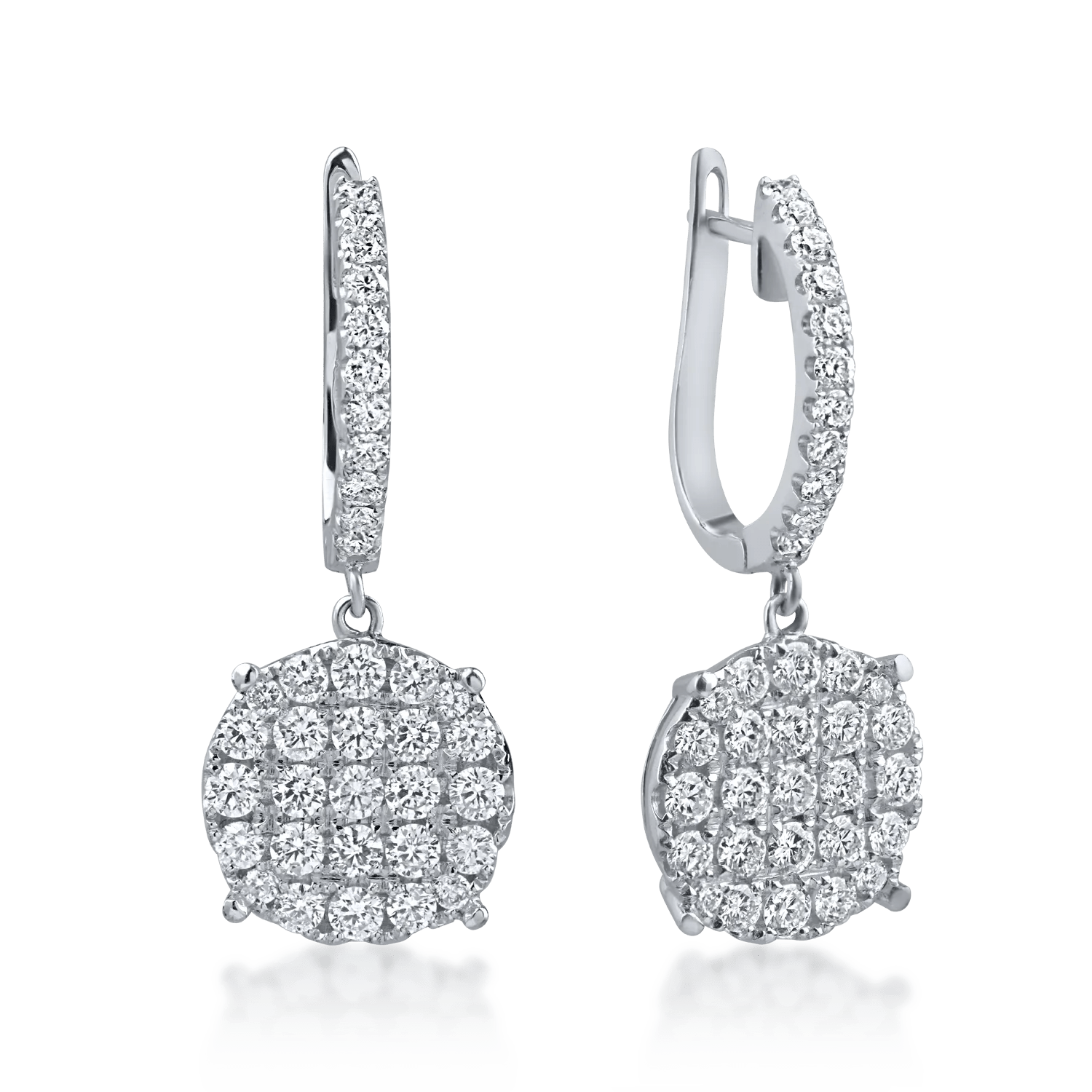 Cercei din aur alb cu diamante de 2.2ct Cercei din aur alb cu diamante de 2.2ct