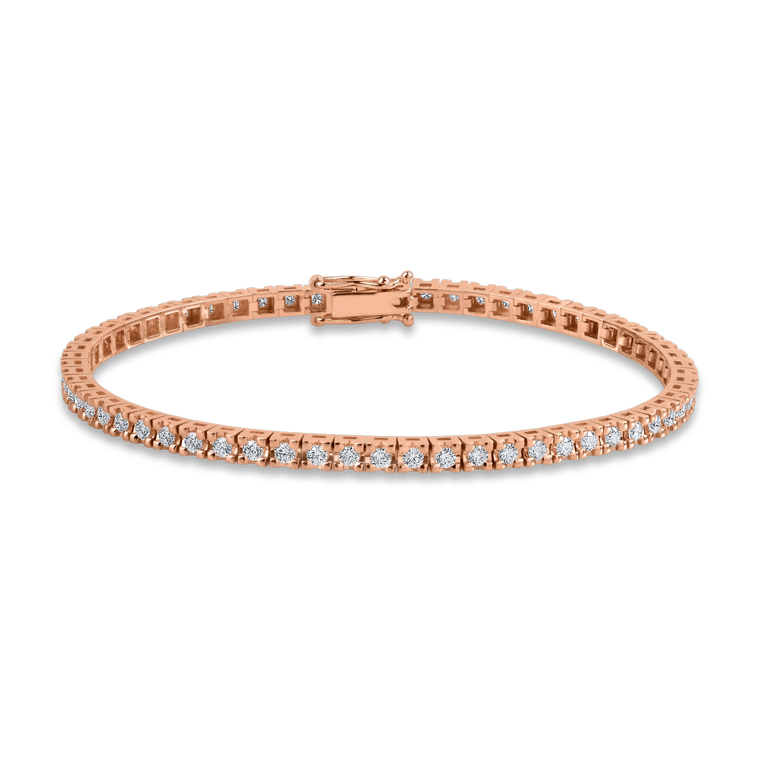 Brățară tennis din aur roz cu diamante de 2.01ct Brățară tennis din aur roz cu diamante de 2.01ct