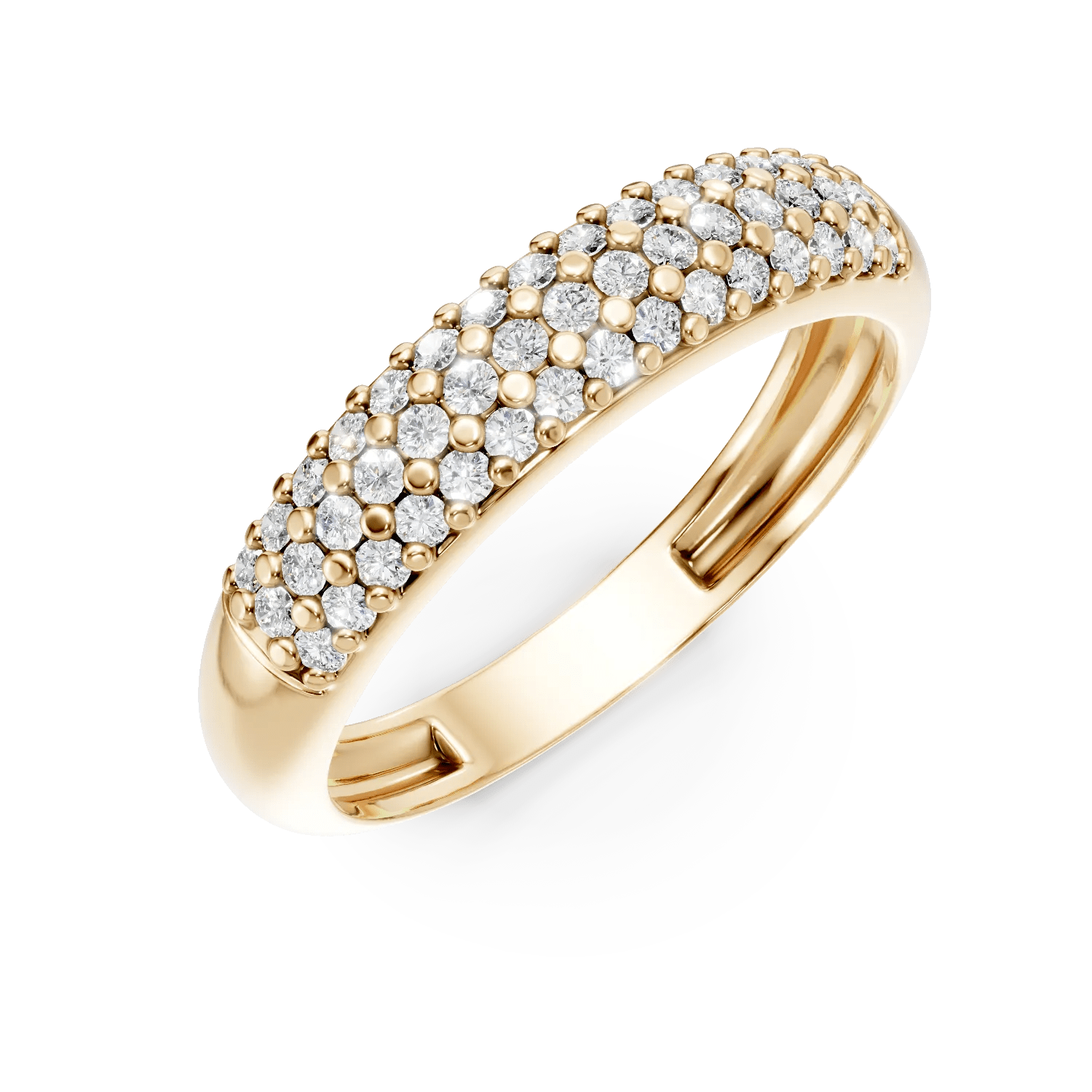 Inel semi eternity din aur galben cu zirconii Inel semi eternity din aur galben cu zirconii