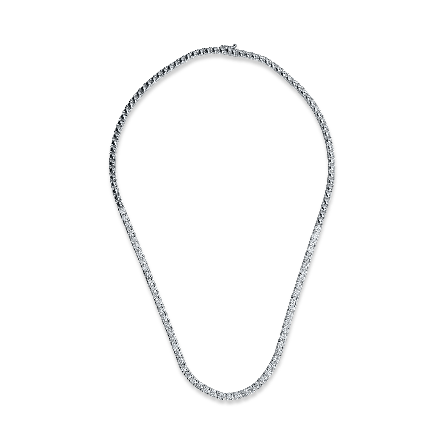 Colier tennis din aur alb cu diamante de 6.5ct Colier tennis din aur alb cu diamante de 6.5ct
