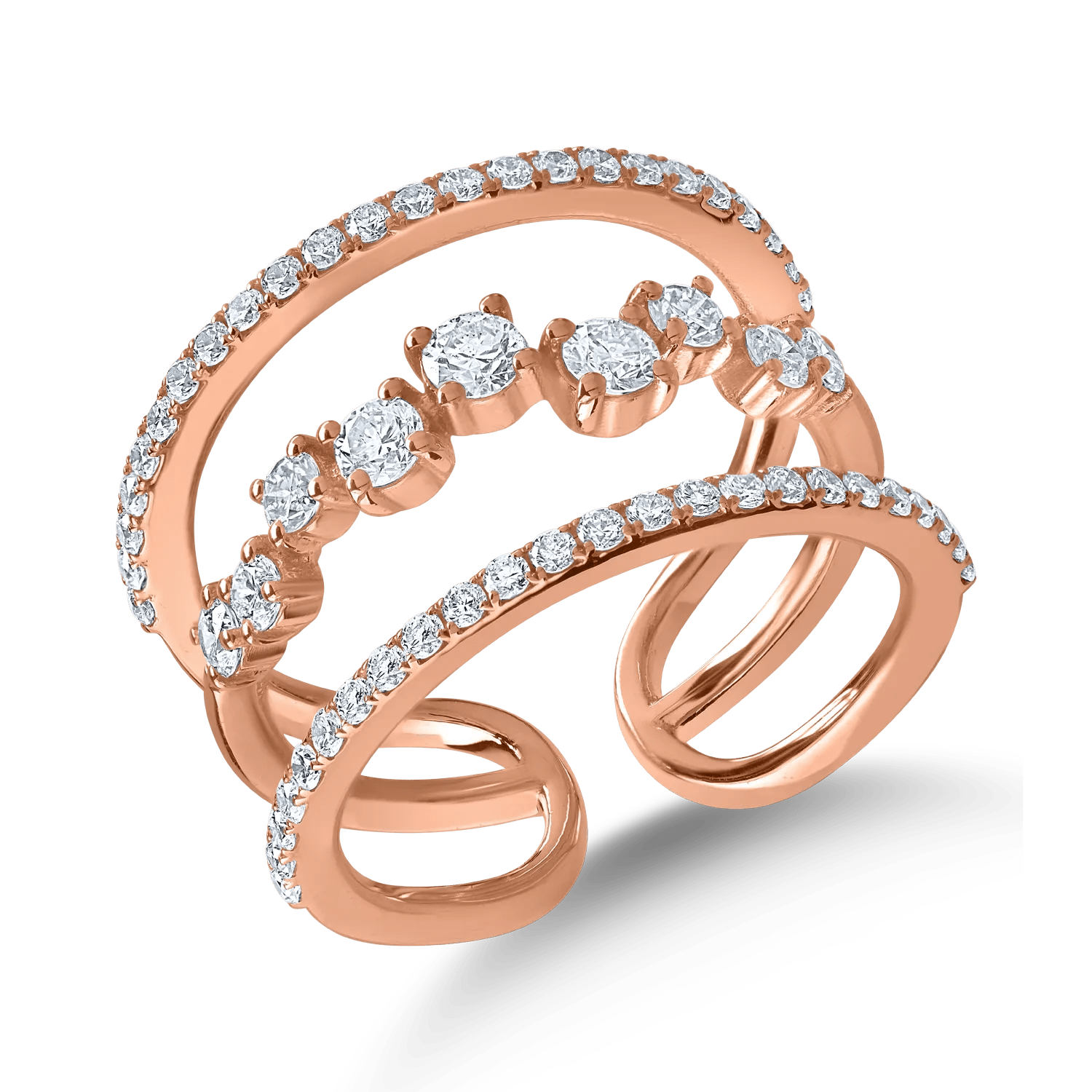 Inel din aur roz cu diamante de 1.03ct Inel din aur roz cu diamante de 1.03ct