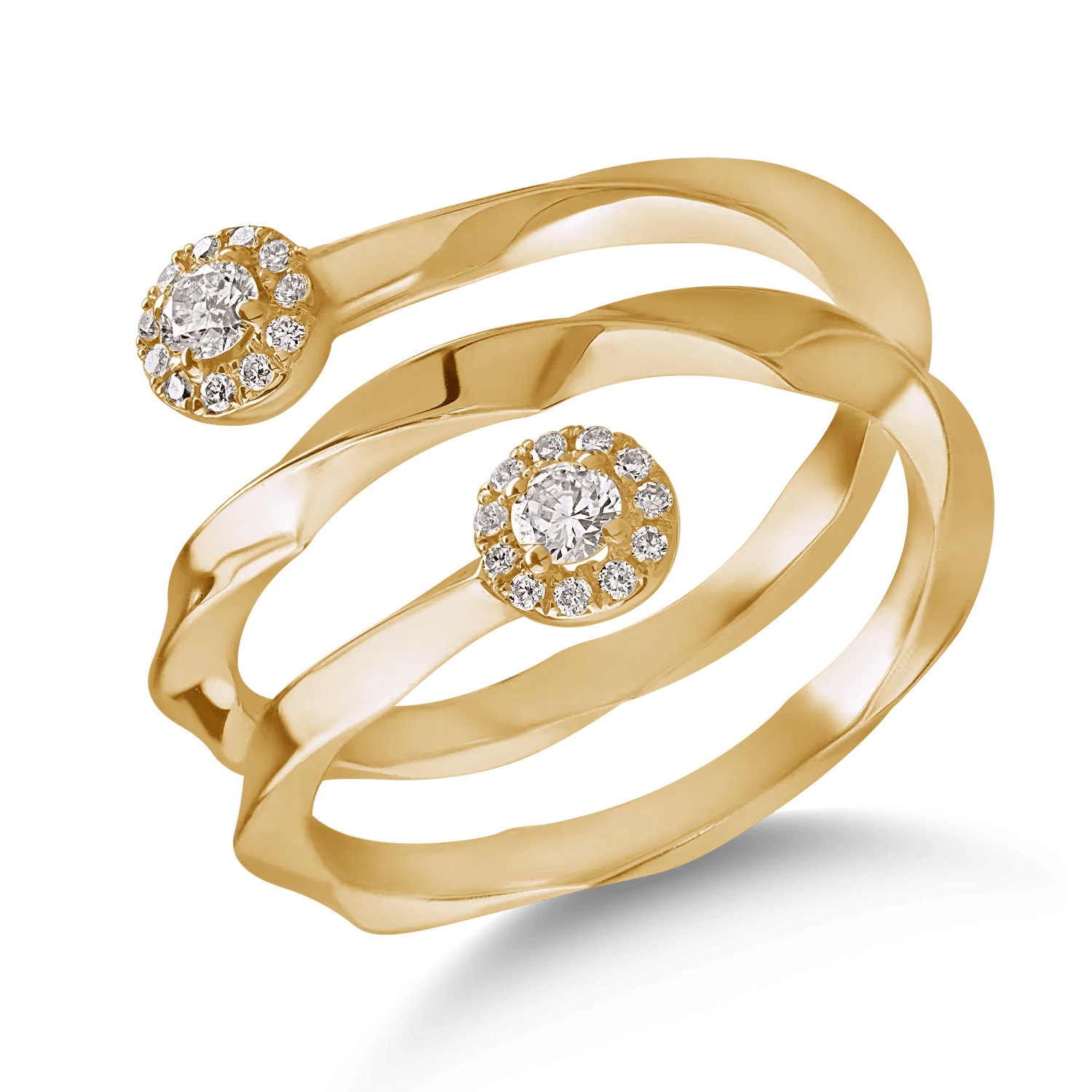 Inel din aur galben cu diamante de 0.24ct Inel din aur galben cu diamante de 0.24ct