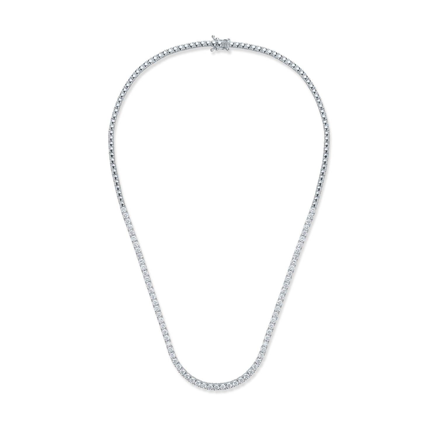 Colier tennis din aur alb cu diamante de 5.14ct Colier tennis din aur alb cu diamante de 5.14ct