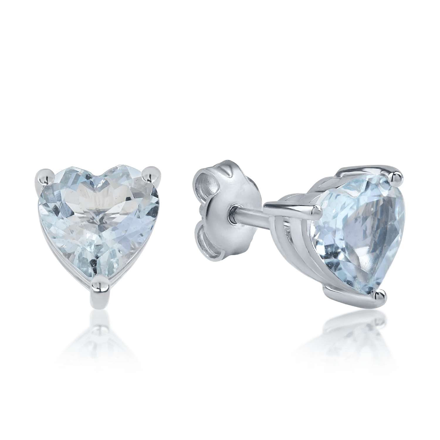 Cercei inimi din aur alb cu acvamarine heart de 1.9ct – Teilor Cercei inimi din aur alb cu acvamarine heart de 1.9ct – Teilor
