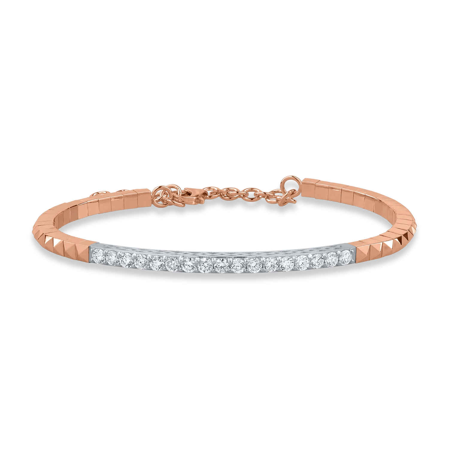 Brățară din aur alb-roz cu diamante de 0.9ct Brățară din aur alb-roz cu diamante de 0.9ct