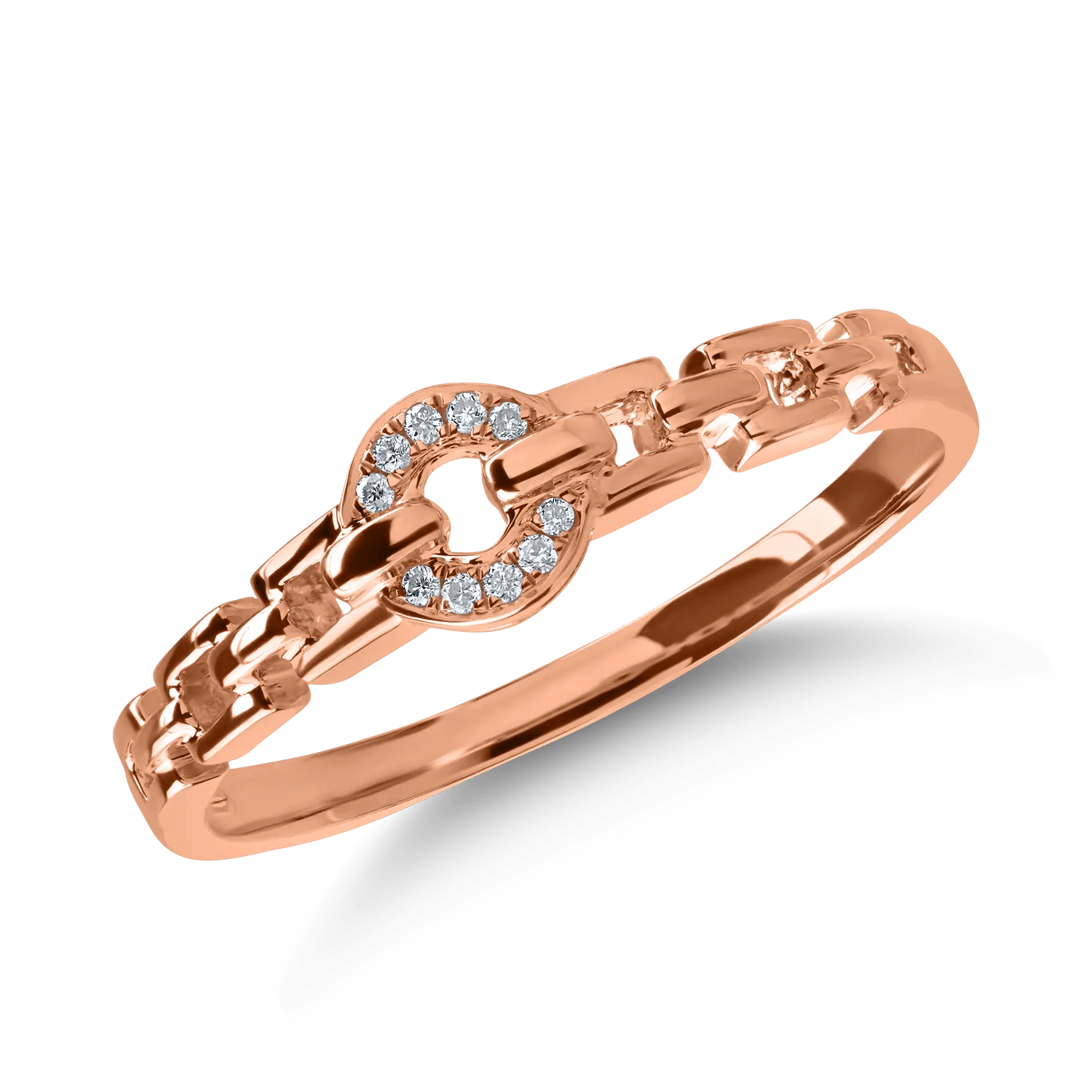 Inel din aur roz cu diamante de 0.02ct Inel din aur roz cu diamante de 0.02ct