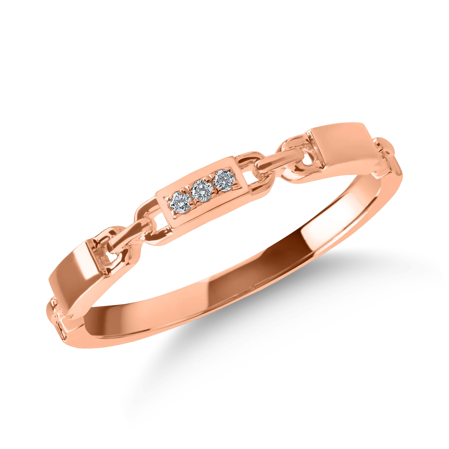 Inel din aur roz cu diamante de 0.01ct Inel din aur roz cu diamante de 0.01ct