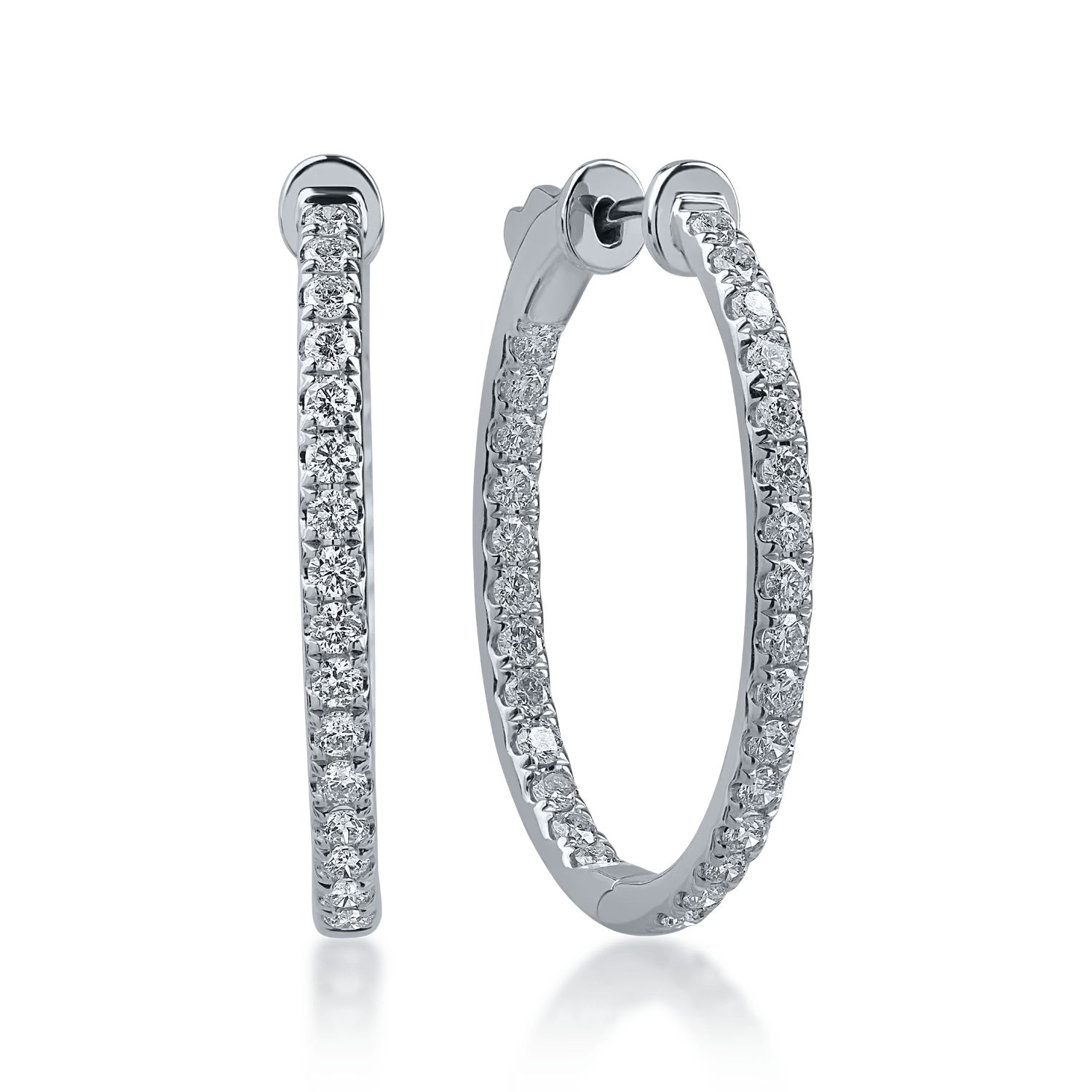 Cercei din aur alb cu diamante de 1.57ct Cercei din aur alb cu diamante de 1.57ct
