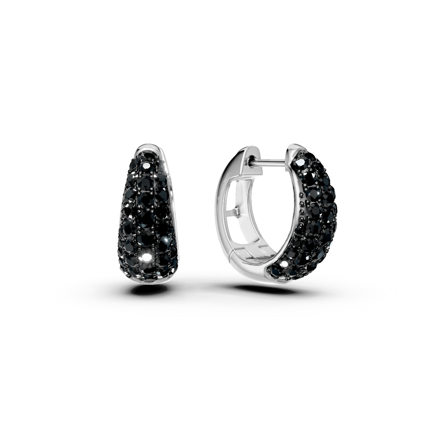 Cercei aur alb cu diamante negre 1.2ct Cercei aur alb cu diamante negre 1.2ct