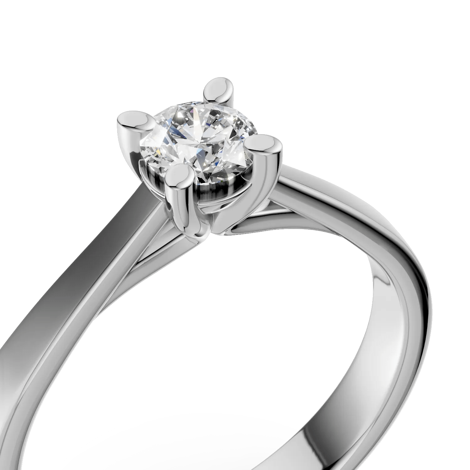 Inel aur alb cu diamant 0.2ct – love stories Inel aur alb cu diamant 0.2ct – love stories