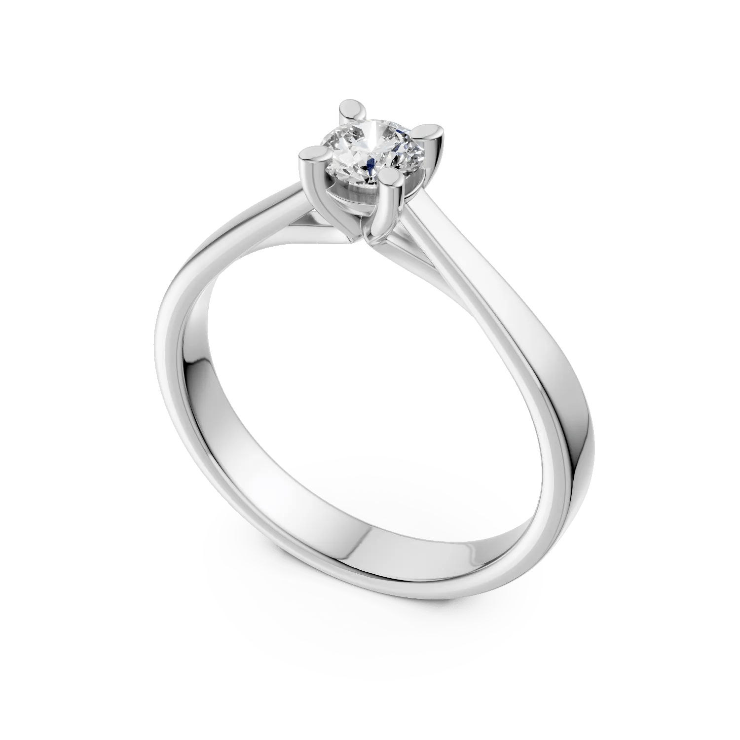 Inel aur alb cu diamant 0.2ct – love stories Inel aur alb cu diamant 0.2ct – love stories