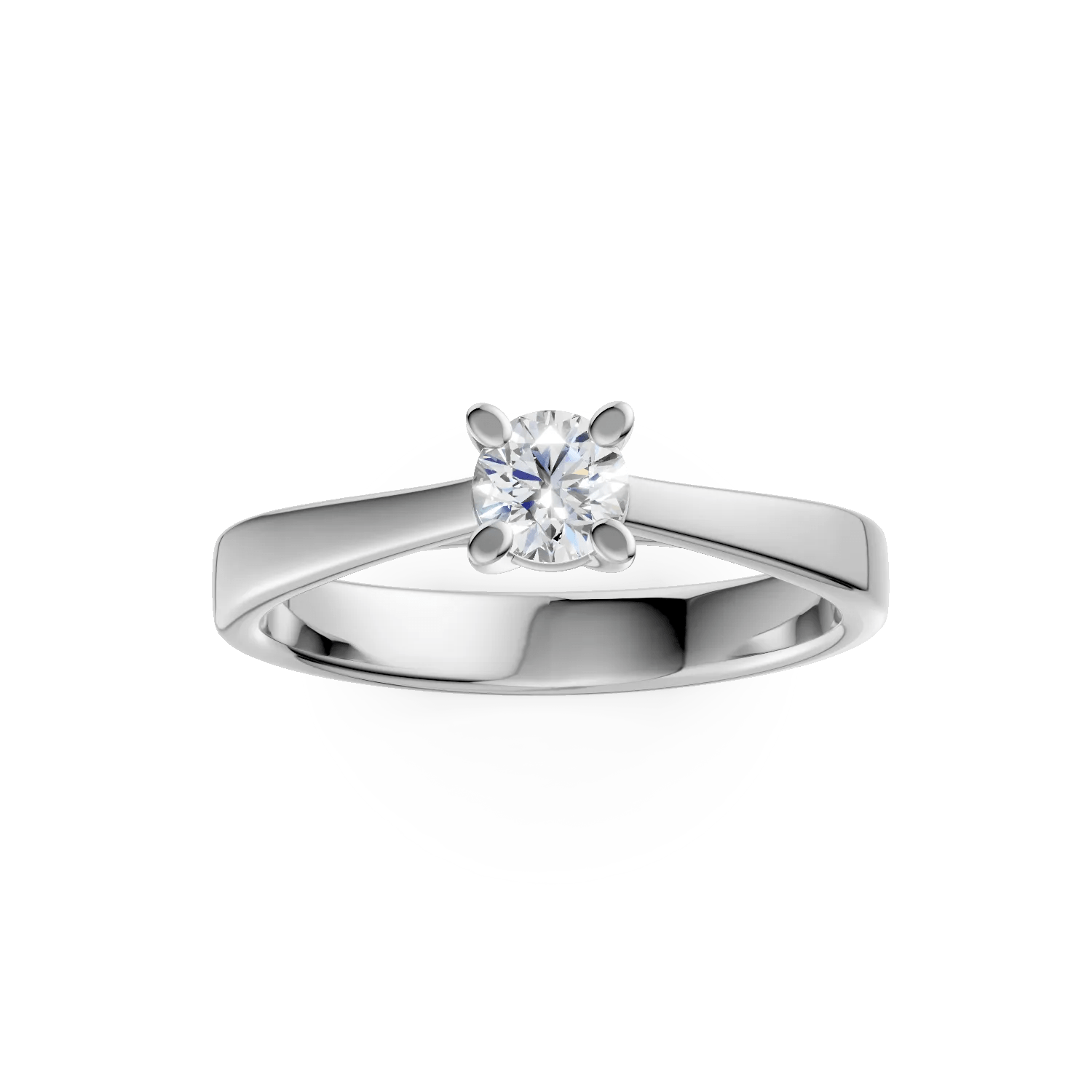 Inel aur alb cu diamant 0.2ct – love stories Inel aur alb cu diamant 0.2ct – love stories