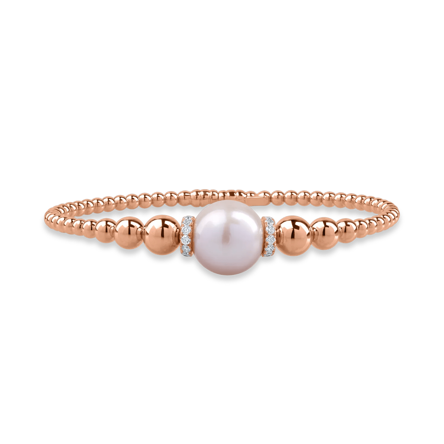 Brăţară din aur roz cu perlă de cultură de 14.5ct şi diamante de 0.25ct – Teilor Brăţară din aur roz cu perlă de cultură de 14.5ct şi diamante de 0.25ct – Teilor