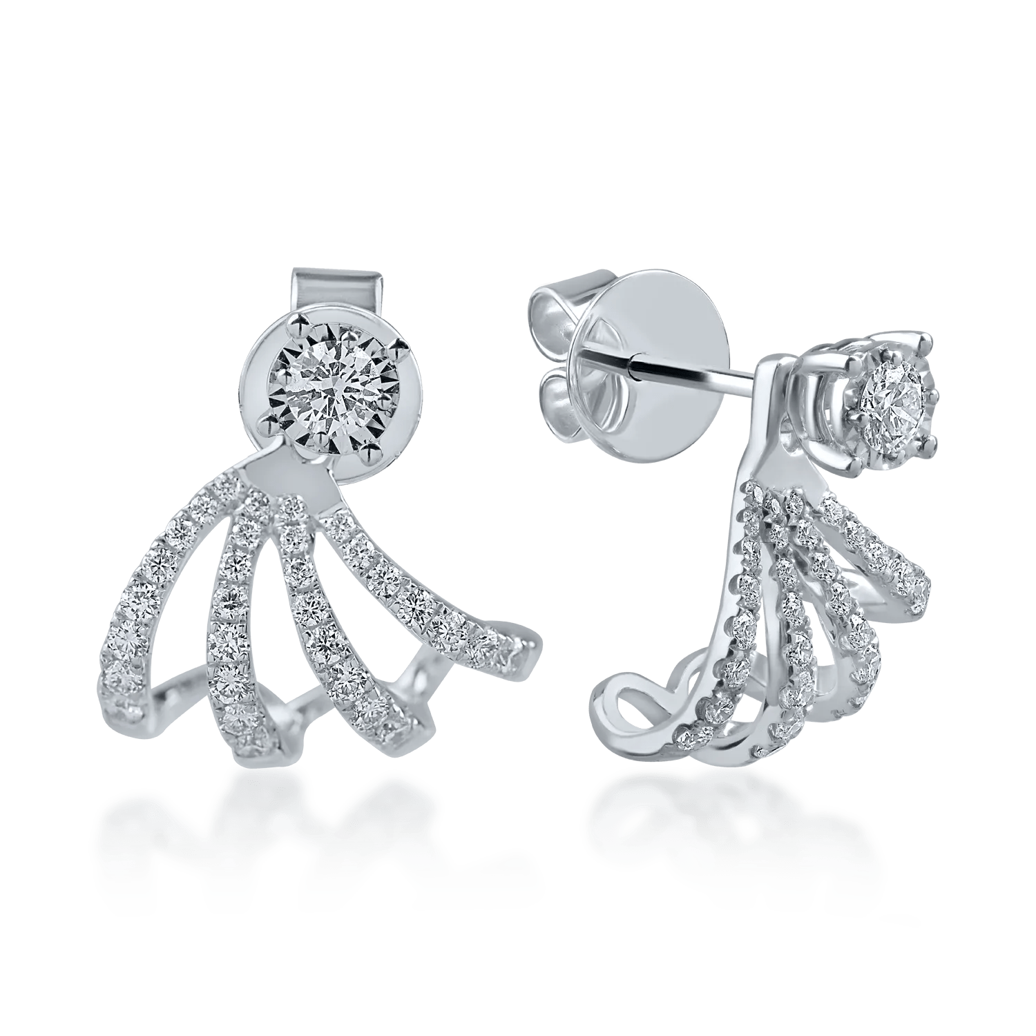 Cercei din aur alb cu diamante de 0.59ct Cercei din aur alb cu diamante de 0.59ct